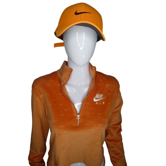 Nike Women's Velour‎ 2PC Track Suit Set Orange Size - M-Jacket/L-Pants - Picture 6 of 9
